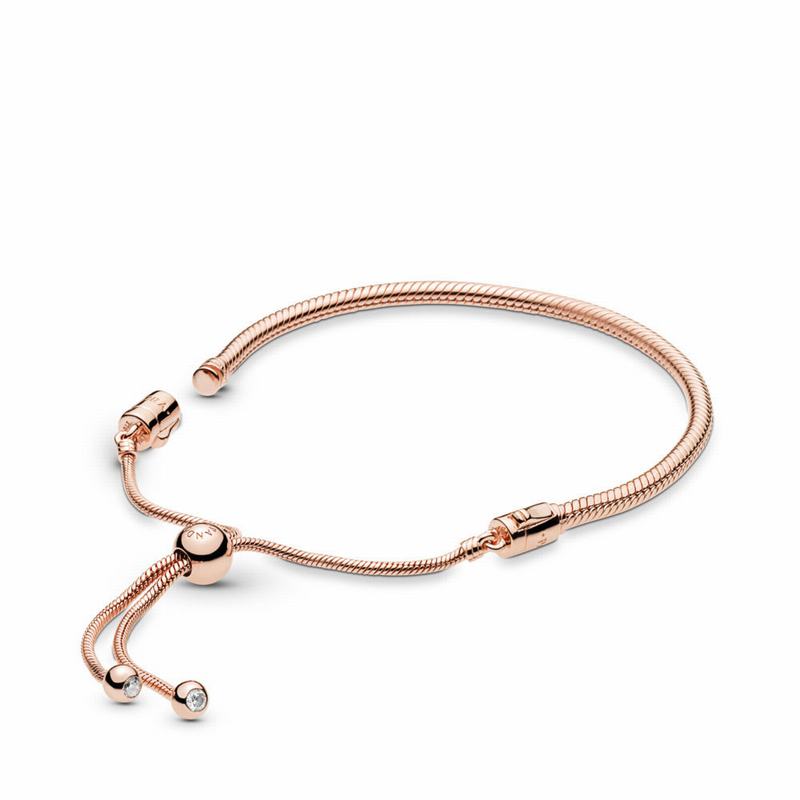 Pandora Australia Moments Snake Chain Slider Bracelet - Pandora Rose™ | LUSQTK192